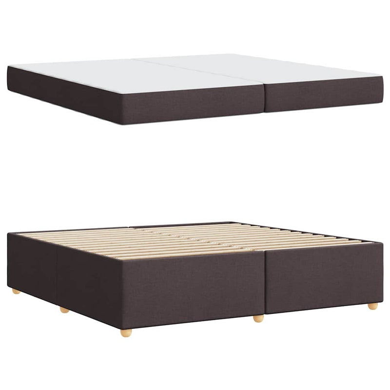 vidaXL Ágykeret matracmal sötétbarna 200 x 200 cm szövet