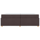 vidaXL Ágykeret matracmal sötétbarna 200 x 200 cm szövet