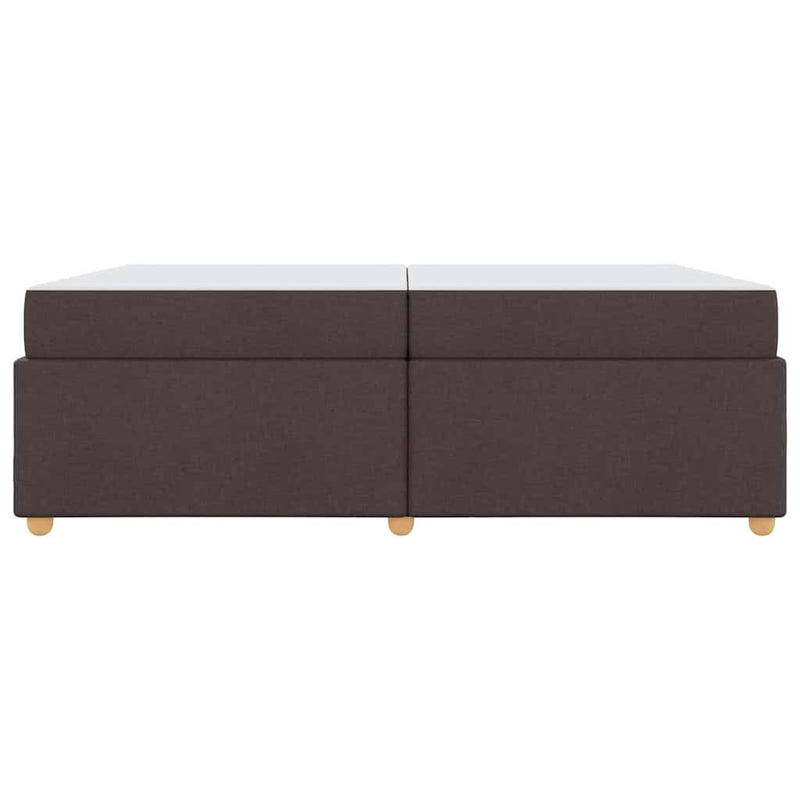 vidaXL Ágykeret matracmal sötétbarna 200 x 200 cm szövet