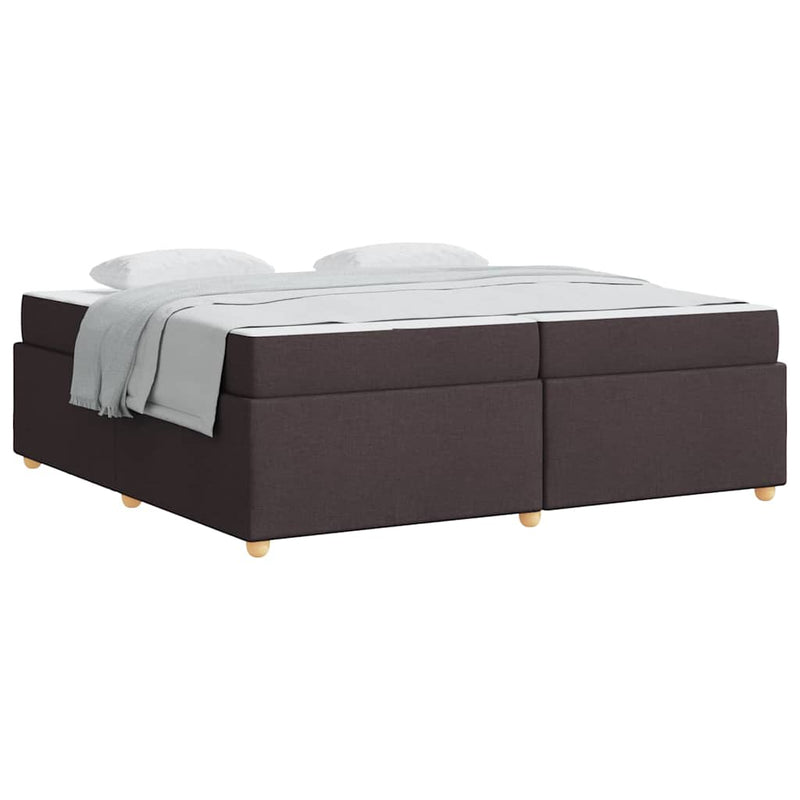 vidaXL Ágykeret matracmal sötétbarna 200 x 200 cm szövet
