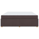 vidaXL Ágykeret matracmal sötétbarna 200 x 200 cm szövet