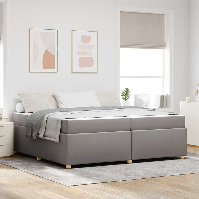 vidaXL Ágykeret matracmal Tópszínű 200 x 200 cm szövet