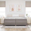 vidaXL Ágykeret matracmal Tópszínű 200 x 200 cm szövet