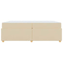 vidaXL Ágykeret matracmal Krém 200 x 200 cm szövet