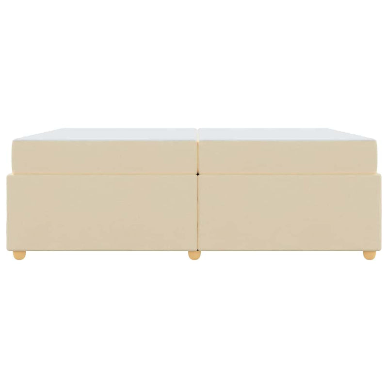 vidaXL Ágykeret matracmal Krém 200 x 200 cm szövet