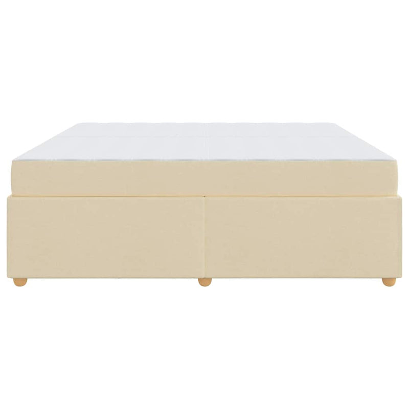 vidaXL Ágykeret matracmal Krém 200 x 200 cm szövet