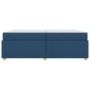 vidaXL Ágykeret matracmal Kék 200 x 200 cm szövet