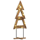 vidaXL Karácsonyfa állvánnyal Barna 90 cm Tömör tíkfa