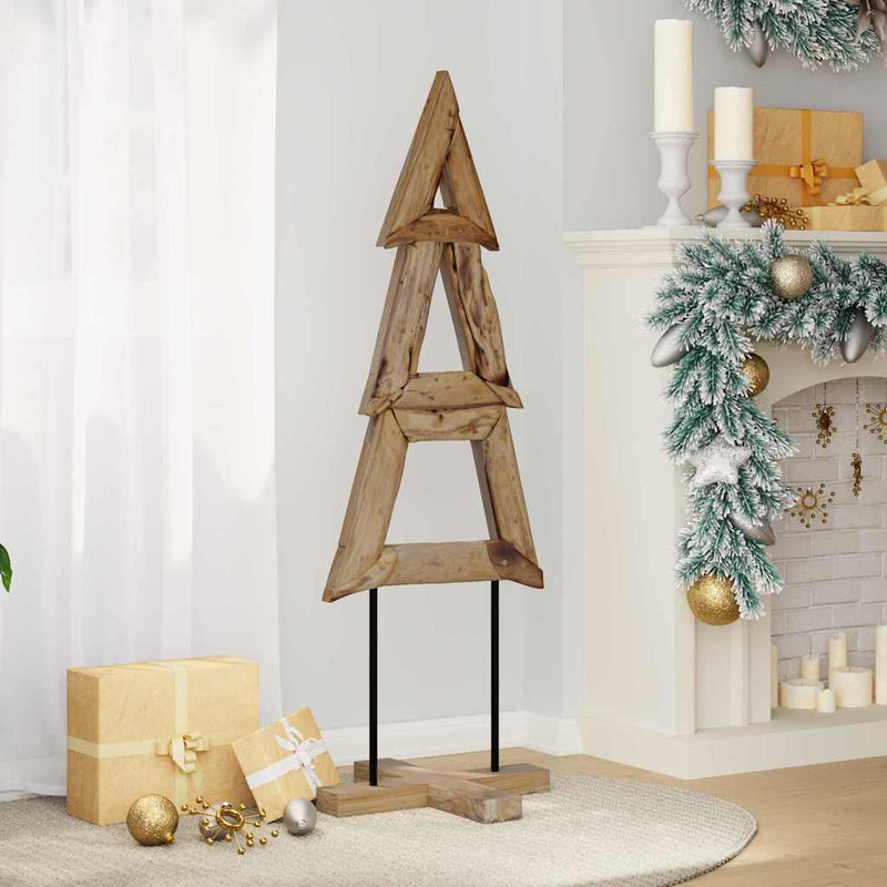 vidaXL Karácsonyfa állvánnyal Barna 120 cm Tömör tíkfa