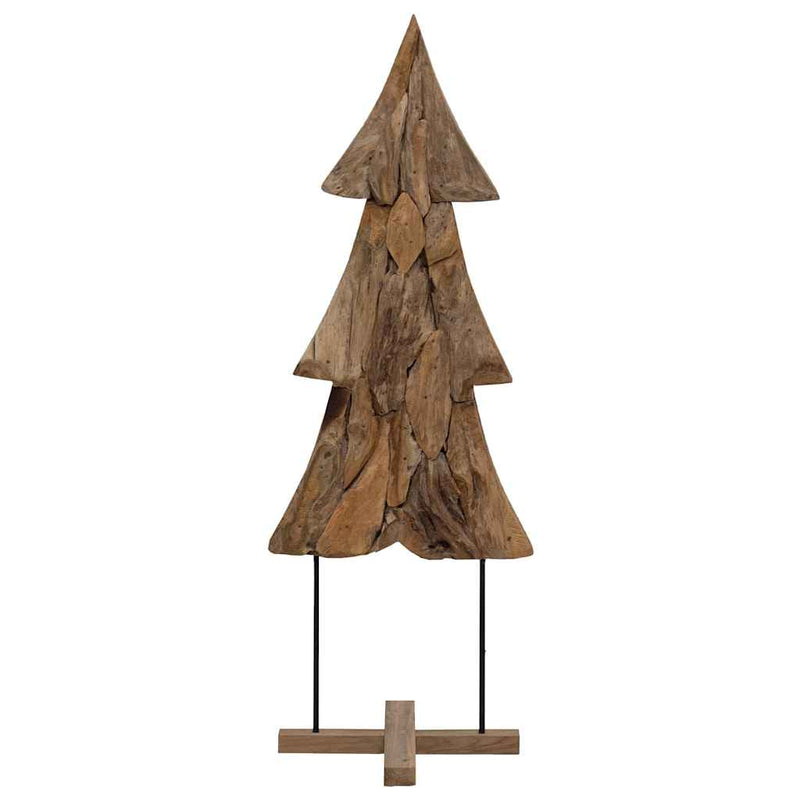 vidaXL Karácsonyfa állvánnyal Barna 90 cm Tömör tíkfa
