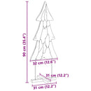 vidaXL Karácsonyfa állvánnyal Barna 90 cm Tömör tíkfa