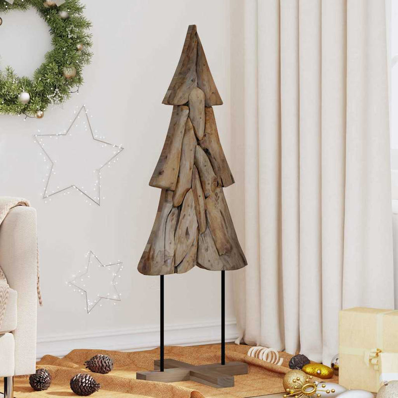 vidaXL Karácsonyfa állvánnyal Barna 120 cm Tömör tíkfa