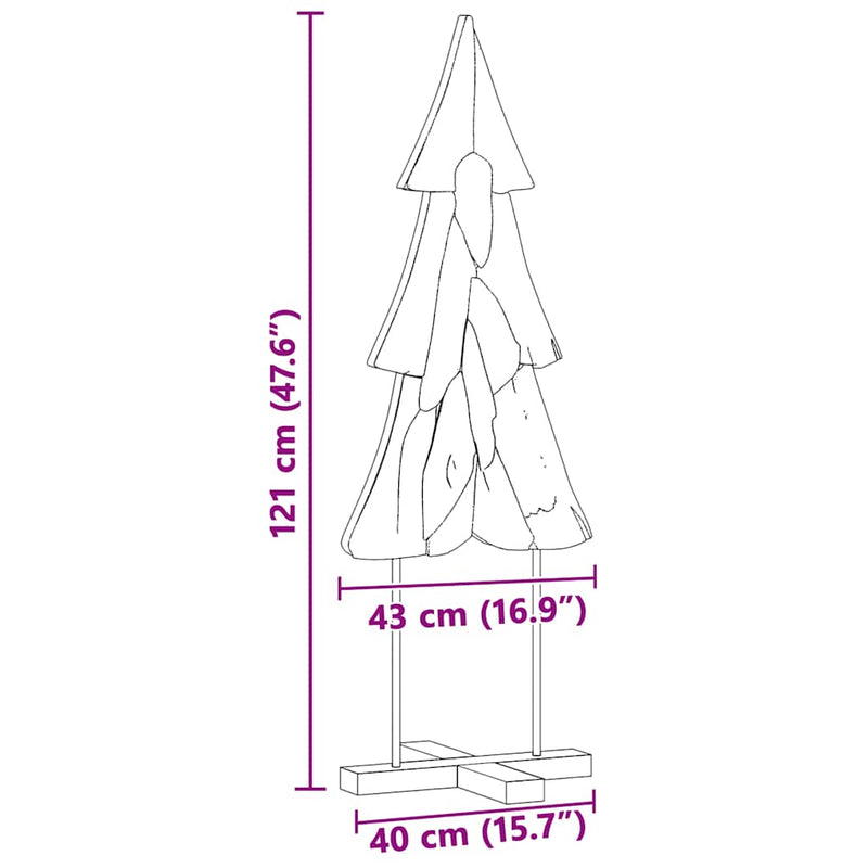 vidaXL Karácsonyfa állvánnyal Barna 120 cm Tömör tíkfa