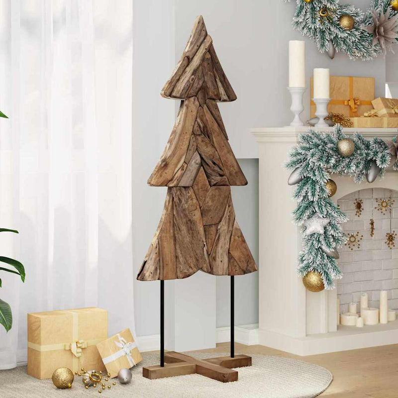 vidaXL Karácsonyfa állvánnyal Barna 150 cm Tömör tíkfa