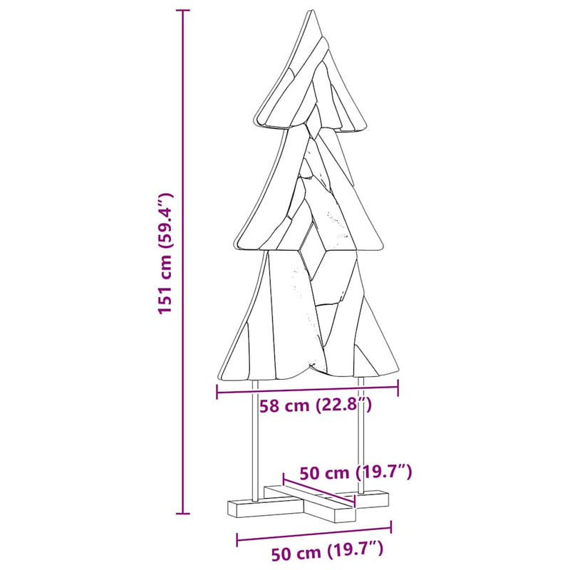 vidaXL Karácsonyfa állvánnyal Barna 150 cm Tömör tíkfa