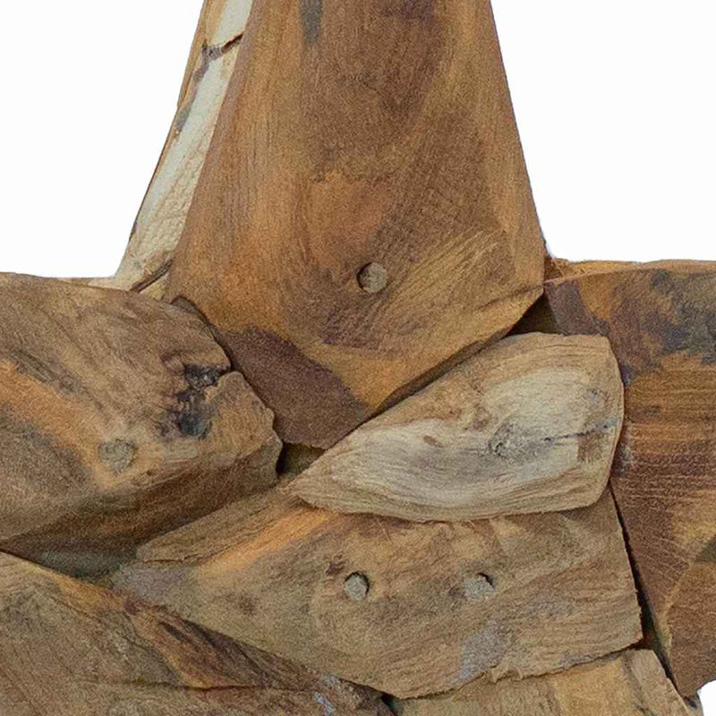 vidaXL Karácsonyi Csillag Barna 30 x 5 x 45 cm Tömör Teakfa