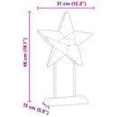 vidaXL Karácsonyi Csillag Barna 30 x 5 x 45 cm Tömör Teakfa