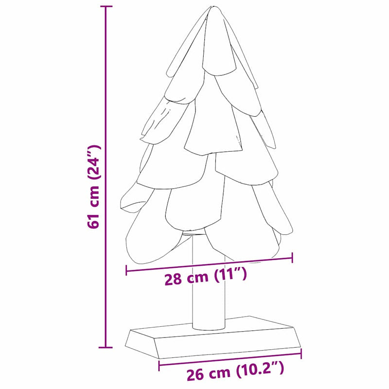 vidaXL Karácsonyfa állvánnyal Barna 60 cm Tömör tíkfa