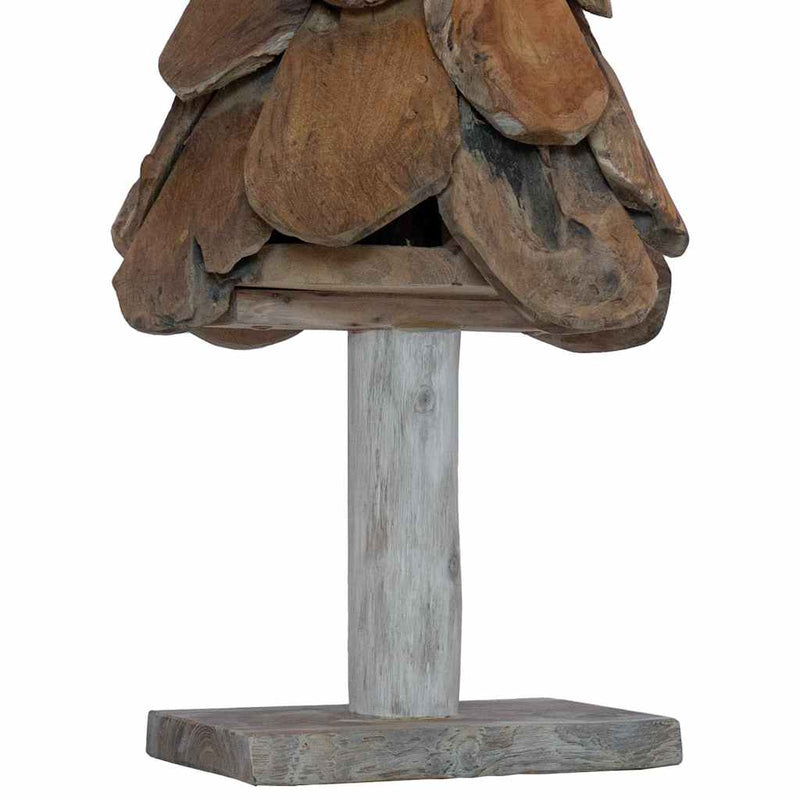 vidaXL Karácsonyfa állvánnyal Barna 90 cm Tömör tíkfa