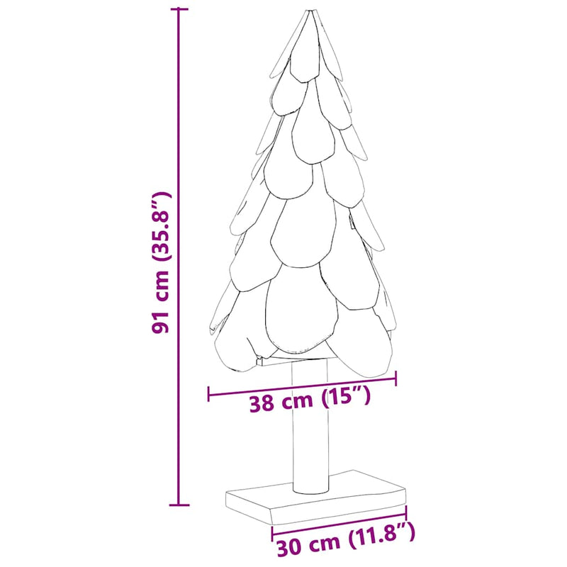 vidaXL Karácsonyfa állvánnyal Barna 90 cm Tömör tíkfa