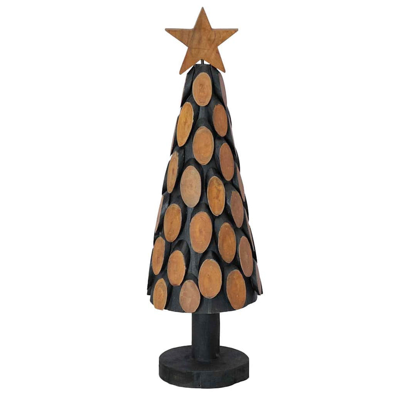 vidaXL Karácsonyfa állvánnyal Barna 60 cm Tömör tíkfa