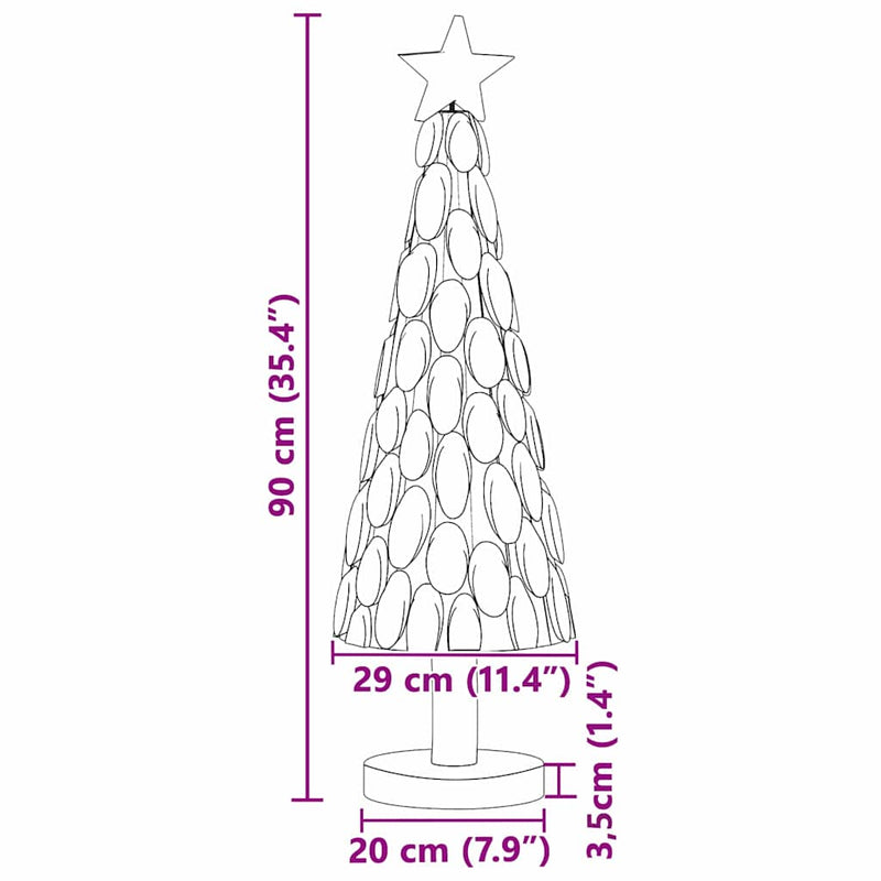 vidaXL Karácsonyfa állvánnyal Barna 90 cm Tömör tíkfa