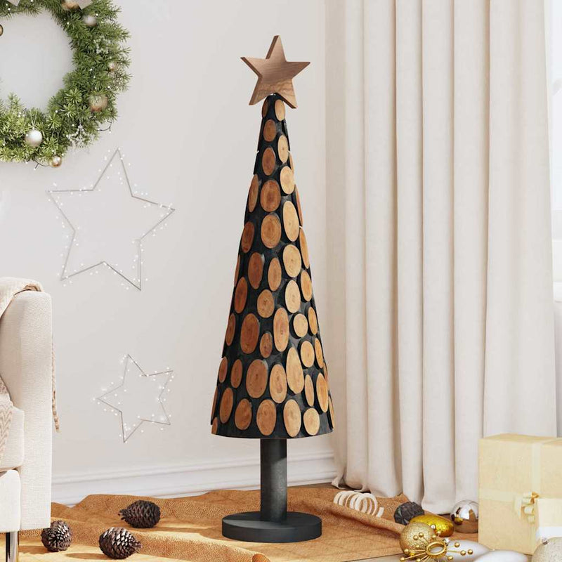 vidaXL Karácsonyfa állvánnyal Barna 120 cm Tömör tíkfa