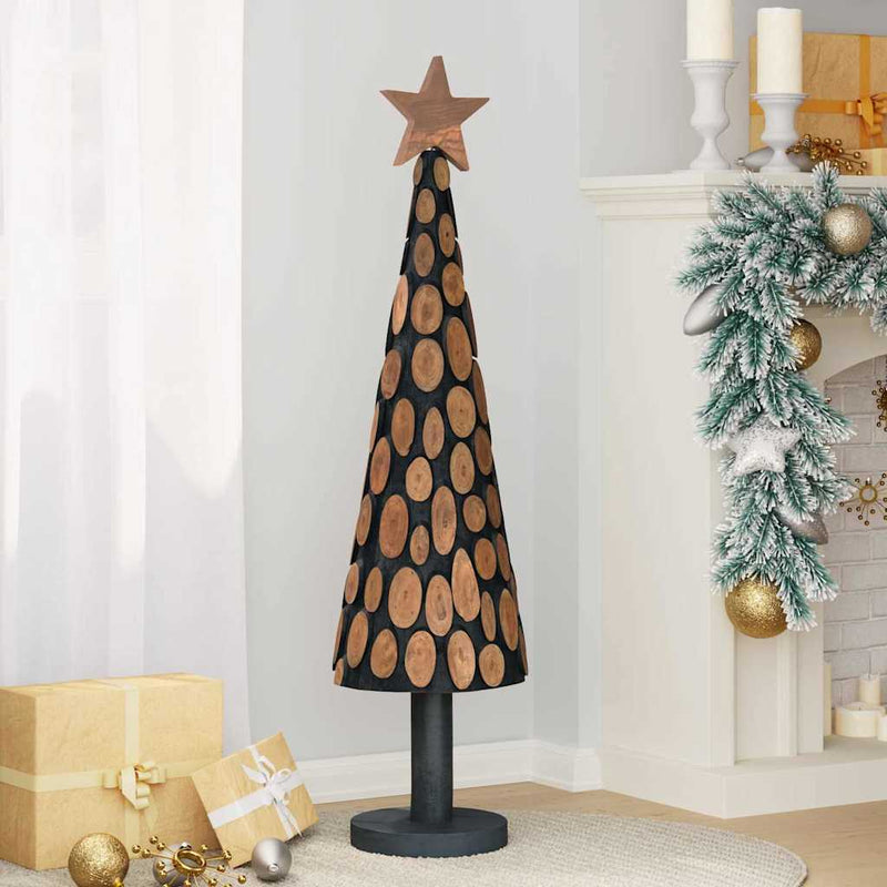 vidaXL Karácsonyfa állvánnyal Barna 120 cm Tömör tíkfa