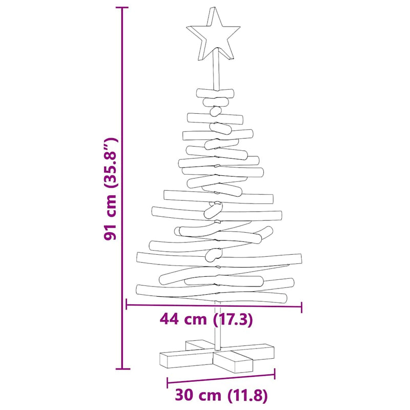 vidaXL Karácsonyfa állvánnyal Barna 90 cm Tömör tíkfa