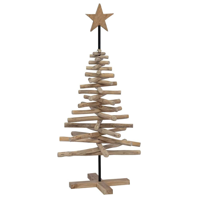 vidaXL Karácsonyfa állvánnyal Barna 120 cm Tömör tíkfa