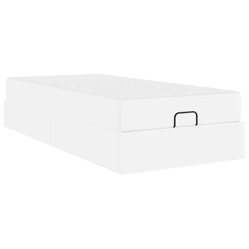 vidaXL Ágykeret matracmal Tiszta fehér 90 x 190 cm Műbőr
