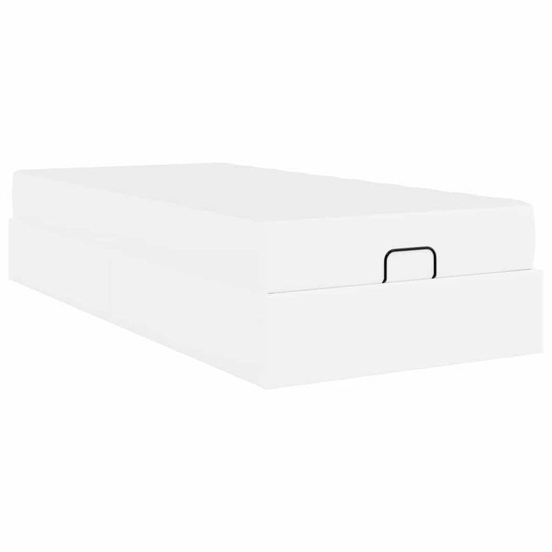 vidaXL Ágykeret matracmal Tiszta fehér 90 x 190 cm Műbőr