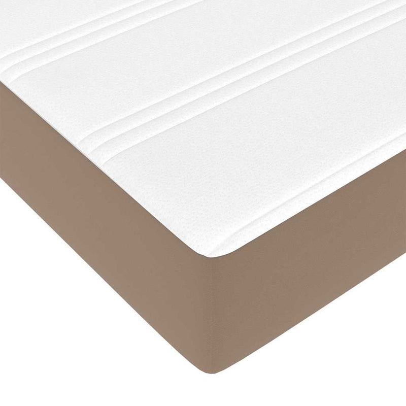 vidaXL Ágykeret matraccal matracmal Cappuccino 100 x 200 cm Műbőr