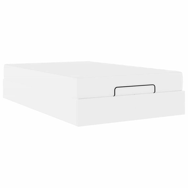 vidaXL Ágykeret matraccal matracmal Tiszta fehér 120 x 190 cm Műbőr
