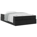 vidaXL Ágykeret matraccal Egyéb 2 pcs Fekete PVC