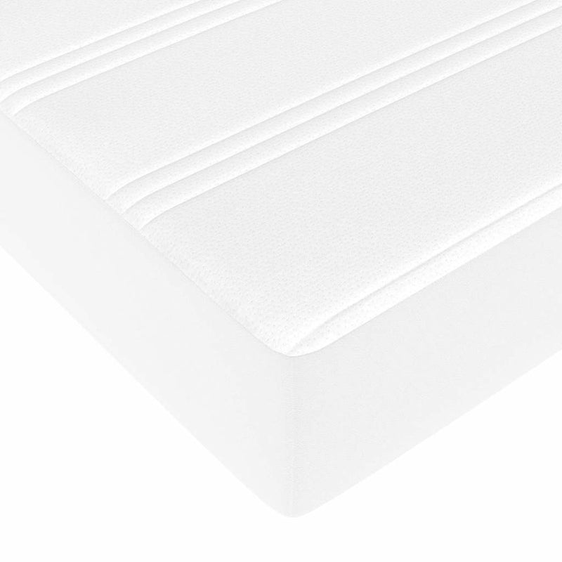 vidaXL Ágykeret matracmal Tiszta fehér 120 x 200 cm Műbőr