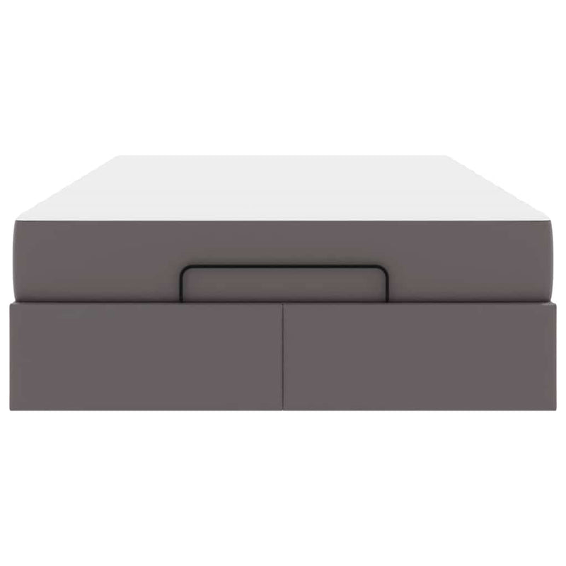 vidaXL Ágykeret matraccal matracmal Szürke 120 x 200 cm Műbőr