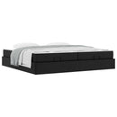vidaXL Ágykeret matraccal matracmal 2 pcs Fekete PVC