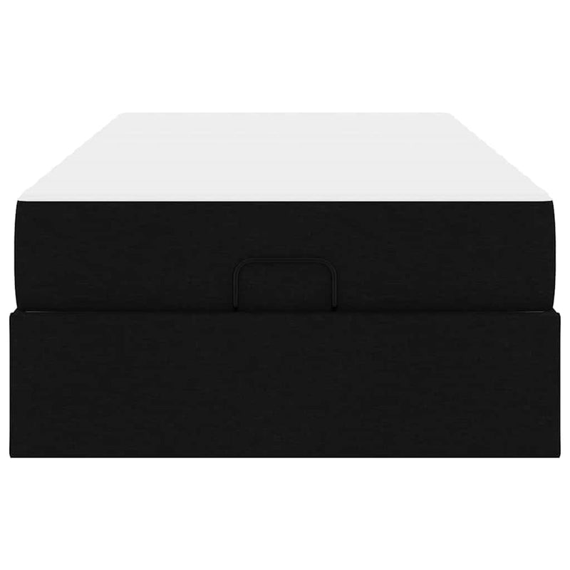 vidaXL Ágykeret matracmal Fekete 80 x 200 cm szövet
