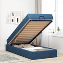vidaXL Ágykeret matraccal 2 pcs Kék szövet