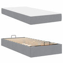 vidaXL Ágykeret matracmal Világosszürke 90 x 200 cm szövet