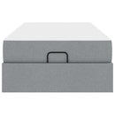 vidaXL Ágykeret matracmal Világosszürke 90 x 200 cm szövet