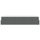 vidaXL Ágykeret matracmal Sötétszürke 90 x 200 cm szövet