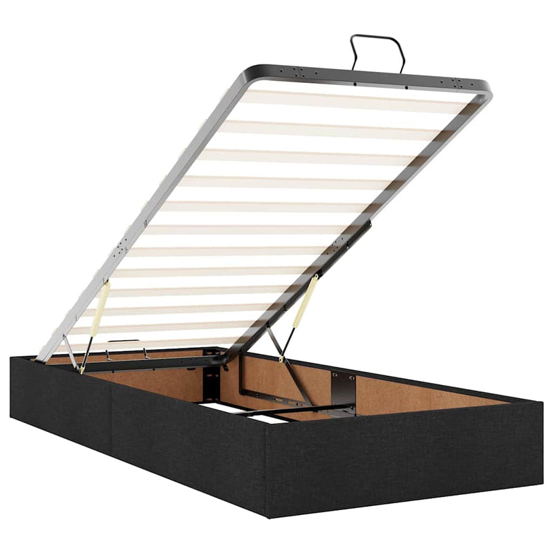 vidaXL Ágykeret matracmal Fekete 90 x 200 cm szövet
