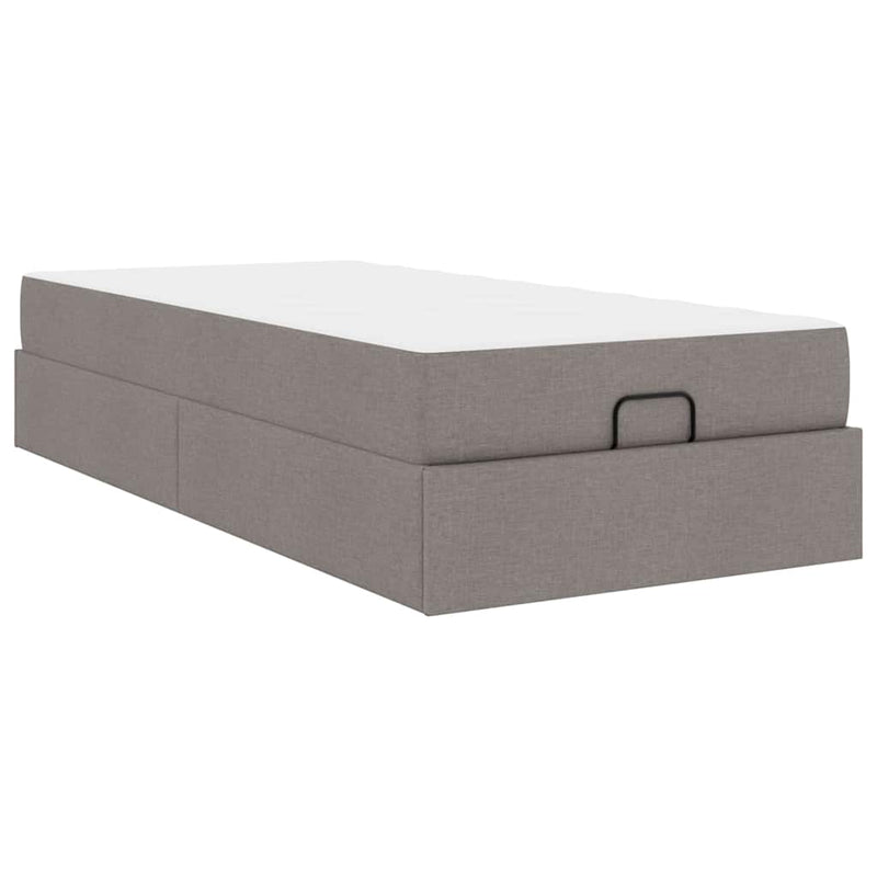 vidaXL Ágykeret matracmal Tópszínű 90 x 200 cm szövet