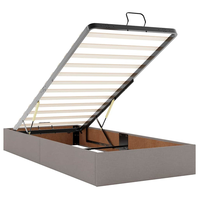 vidaXL Ágykeret matracmal Tópszínű 90 x 200 cm szövet