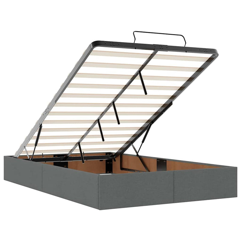 vidaXL Ágykeret matracmal Sötétszürke 120 x 190 cm szövet