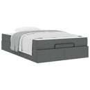 vidaXL Ágykeret matraccal 2 pcs Homályos Szürke szövet