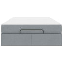 vidaXL Ágykeret matracmal Világosszürke 120 x 200 cm szövet