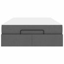 vidaXL Ágykeret matracmal Sötétszürke 120 x 200 cm szövet